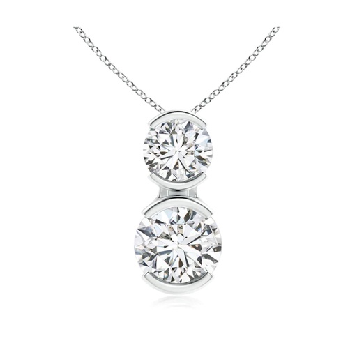 round cut moissanite half bezel pendant 