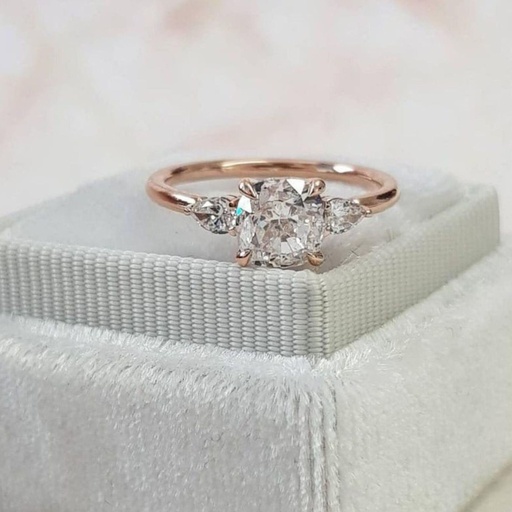 Cushion Cut Diamond 3 Stone Engagement Ring For Women