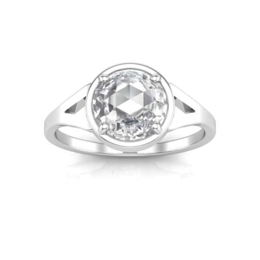  Round Rose Cut Diamond Split Shank Ring for Women