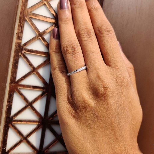 Round Cut Diamond Half Eternity Ring For Women