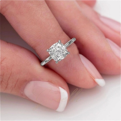 Cushion Diamond Solitaire Engagement Ring For Women