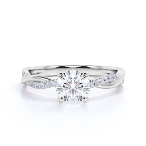 Round Cut Diamond Twisted Anniversary Ring For Women