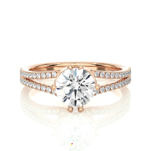 Round Cut Moissanite Solitaire With Accents Ring
