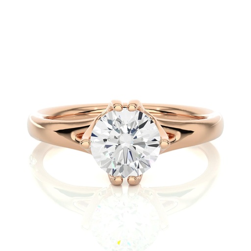 Round Cut Diamond Split Shank Anniversary Ring For Women