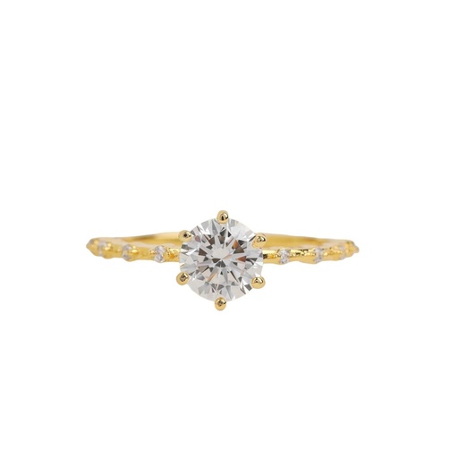 Round Cut Diamond Unique Style Engagement Ring for Women