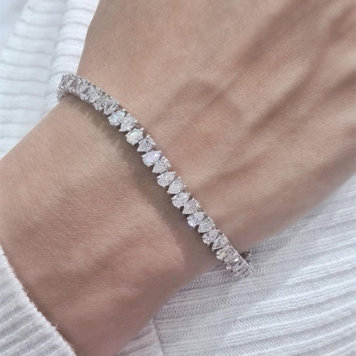 6x4 MM Pear Cut Tennis Bracelet For Men