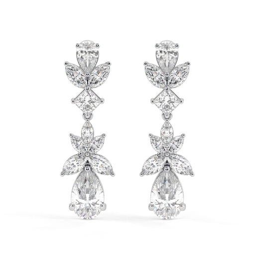 Pear Cut Diamond Unique Style Big Drop Dangle Earrings For Women 
