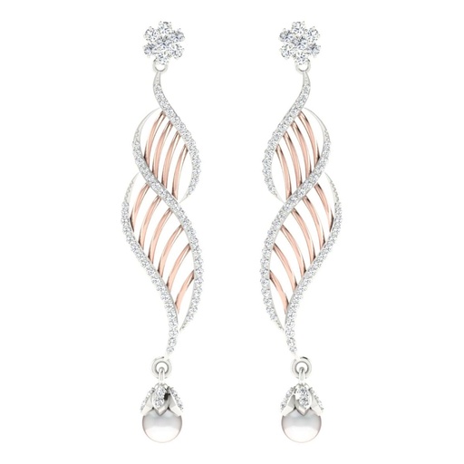 Round Cut Diamond Unique Drop Dangle Big Earrings For Women