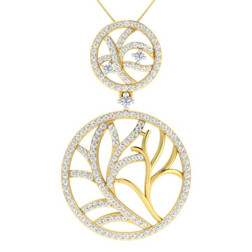 Round Cut Diamond Unique Pendant For Women