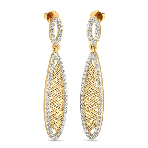 Round Cut Diamond Big Drop Dangle Earrings For Women