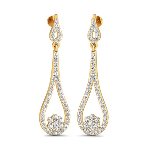 Round Cut Diamond Drop Dangle Earrings For Women