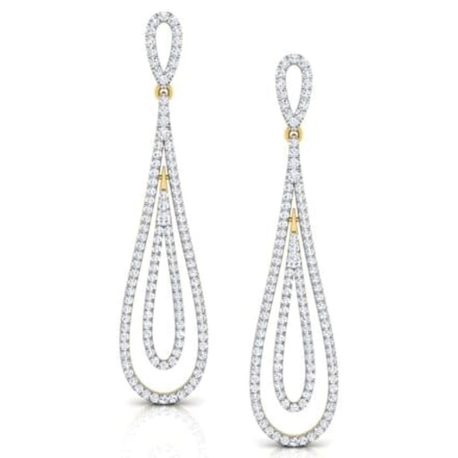 Round Cut Diamond Unique Big Drop Dangle Earrings For Women