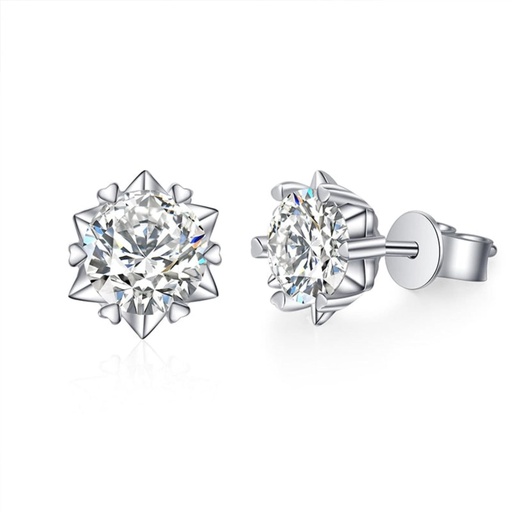 Round Cut Diamond Unique Style Stud Earrings For Women
