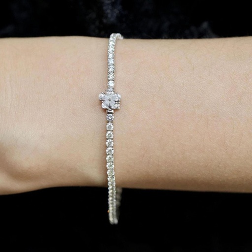 Round And Pear Diamond Tennis Bracelet For Women