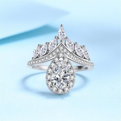 Pear Cut Diamond Halo Unique Style Anniversary Ring for Women