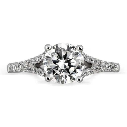 Round Split Shank Diamond Engagement Ring For Women