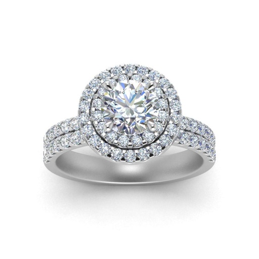 Round Halo Diamond Engagement Ring for Women Ring
