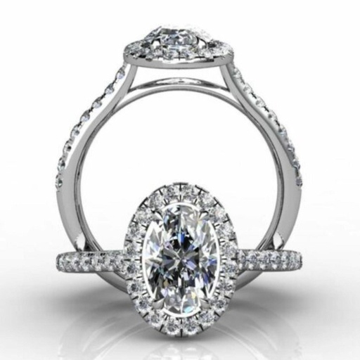 Oval Diamond Engagement Ring Women Ring
