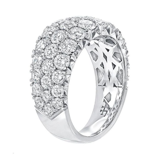 Round Diamond Band Engagement Ring For Women