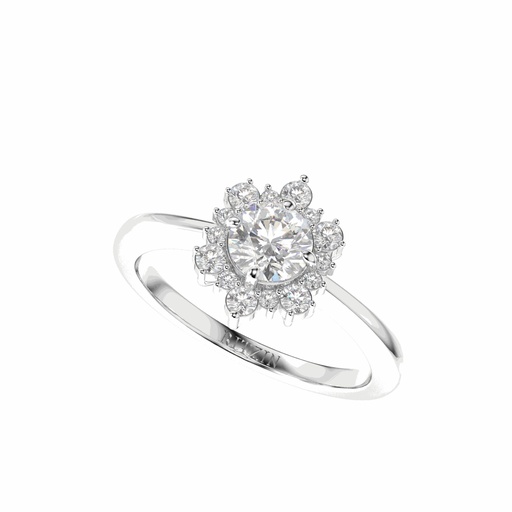 Round Cut Lab Grown Diamond Flower Engagement Ring Promise Ring Wedding Ring Fine Jewelry Gift Ring for Her