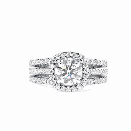Round Diamond Halo Anniversary Ring for Women