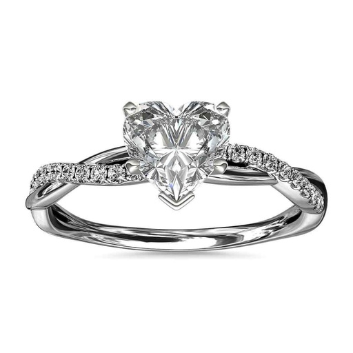 Heart Diamond Twisted Anniversary Ring for Women