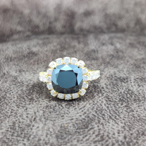 Cushion Diamond Hidden Halo Engagement Ring for Women