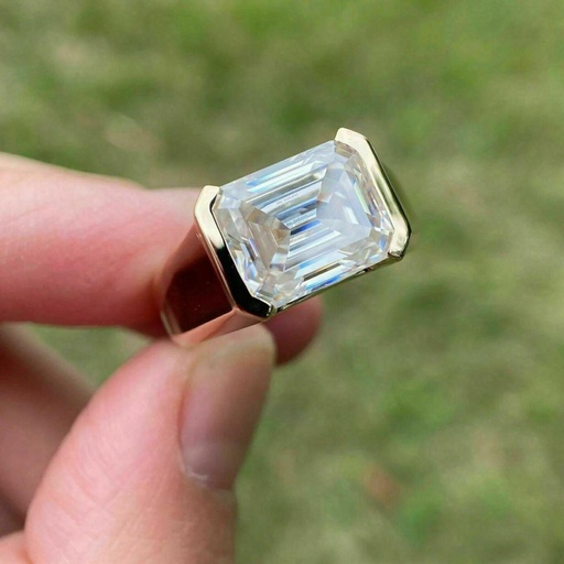 Emerald Cut Stone Engagement Ring for Men