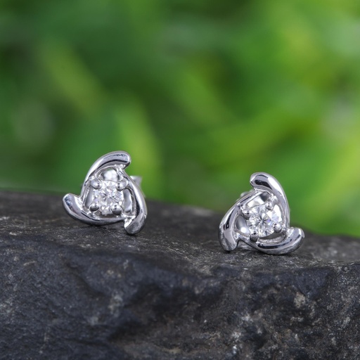 Round Cut Stone Stud Earrings for Women