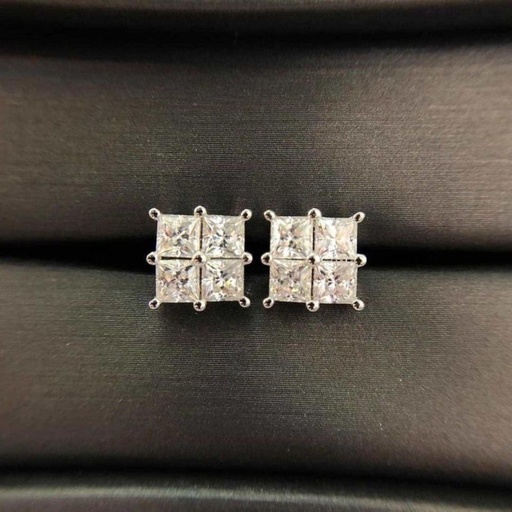 Princess Cut 4-Stone Pair Earrings for Women