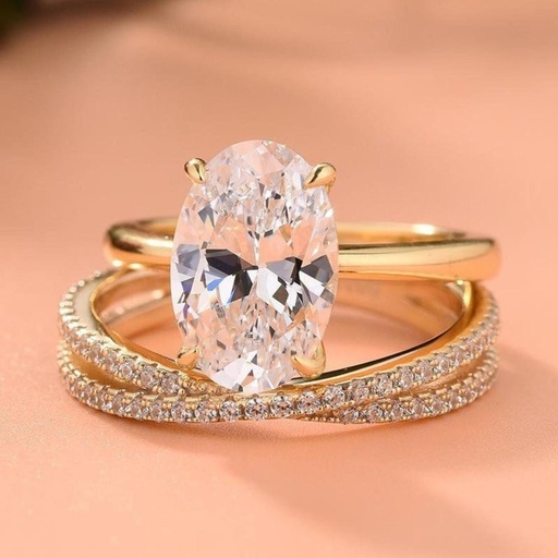 Oval Diamond Bridal Ring for Women