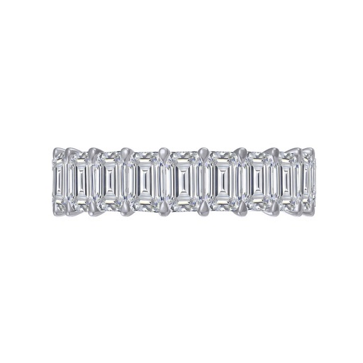 Emerald Cut Diamond Full Eternity Wedding Band For Women