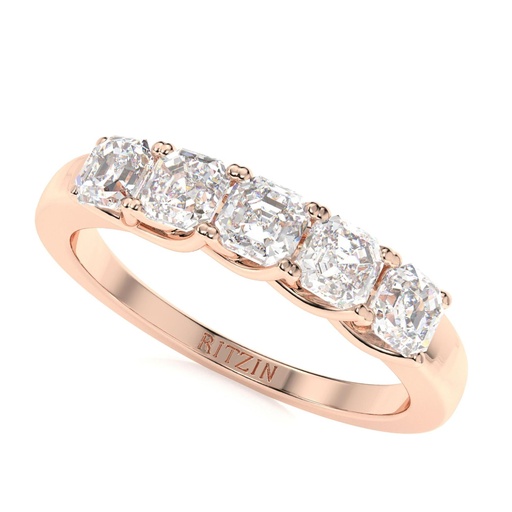 Radiant Square Diamond Half Eternity Band for Women