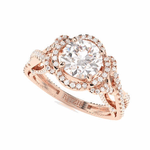 Round Diamond Twisted Style Engagement Ring For Women
