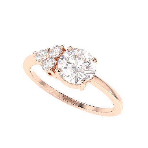 Round Diamond Fancy Engagement Ring for Women