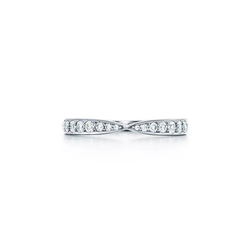 Round Cut Diamond Twist Eternity Wedding Band For Women