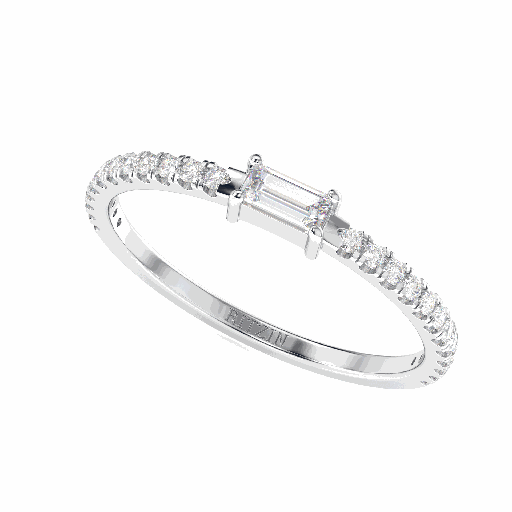 Baguette Diamond Band Engagement Ring for Women