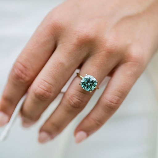  Blue Cushion  Ring Unique Hidden Halo Engagement Ring Gold Wedding Band  anniversary gift  Antique blue ring