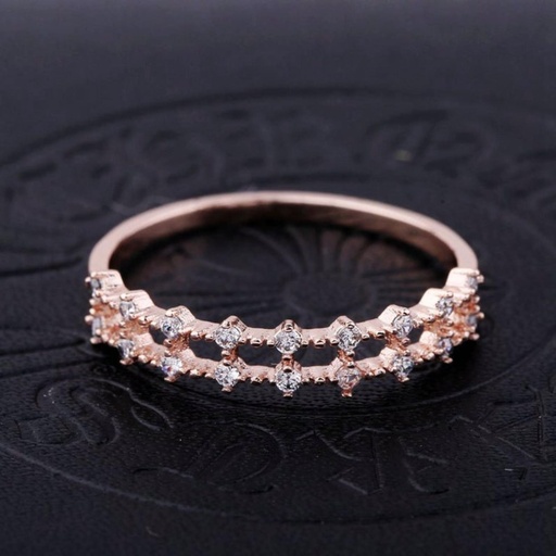 Round Cut Diamond 2 Row Half Eternity Wedding Band For Women