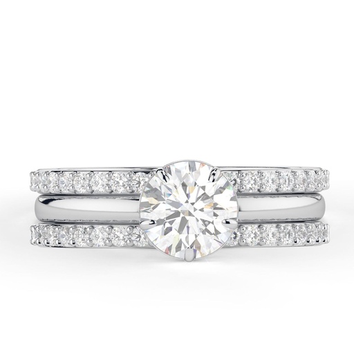 Round Cut Eco Friendly Diamond Bridal Ring Set