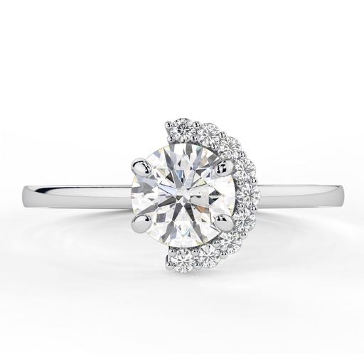1.50CT Round Cut Diamond Half Halo Engagement Ring For Women
