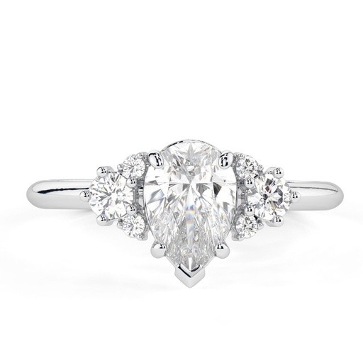 1.00CT Pear Cut Diamond Cluster 7 Stone Engagement Ring for Women