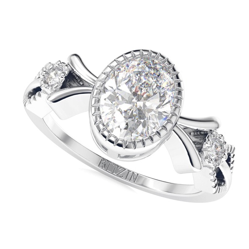 2.00CT Oval Diamond 3 stone Engagement Ring for Her