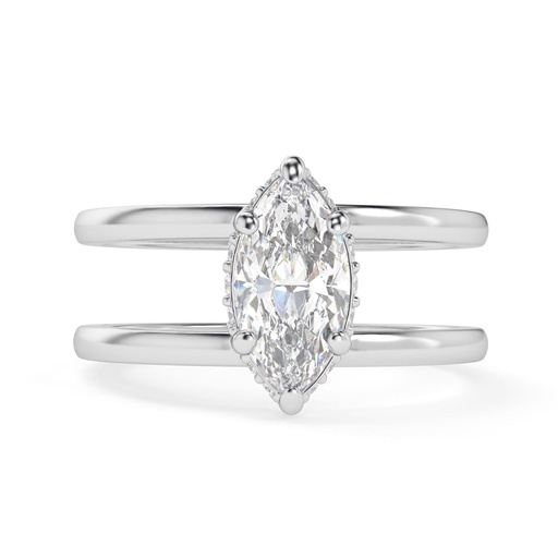 2.00CT Marquise Cut Stone Solitaire Halo Engagement Ring for Women