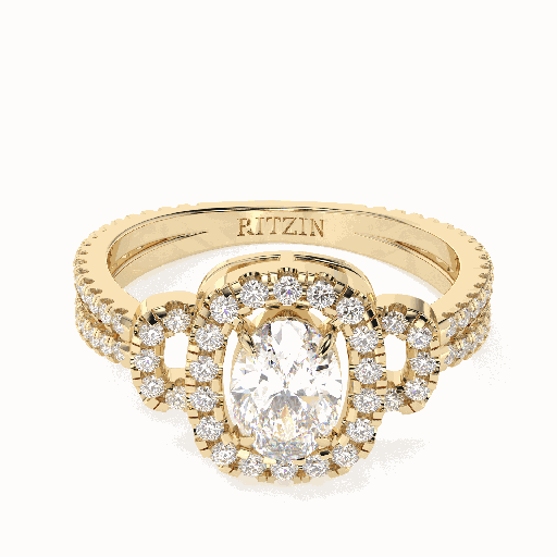 1.50CT Oval Diamond Halo Style Unique Engagement Ring for Women