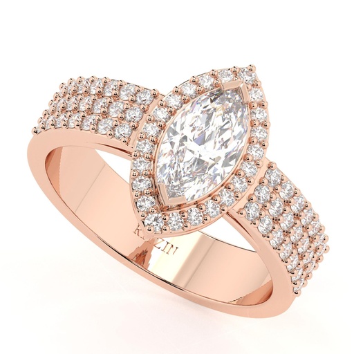 2.00CT Marquise Cut Diamond Halo With Accents Heavy Anniversary Ring for Women