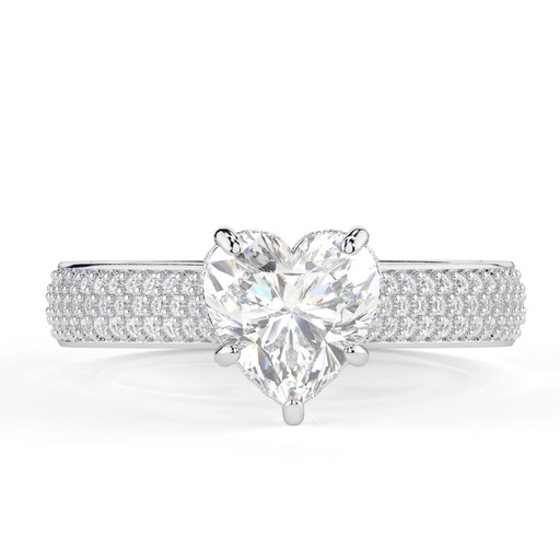 1.00CT Heart Shape Lab Grown Diamond Engagement Ring  Diamond Hidden Halo/Pave Wedding Ring Heart Diamond Ring 
