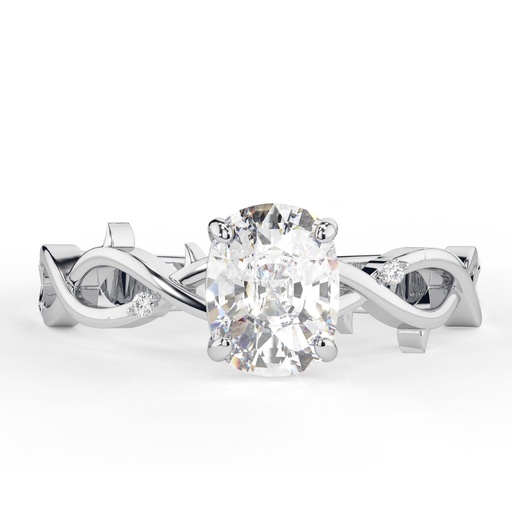  1.00CT Elongated Cushion Cut Colorless Engagement Ring, Twisted Band, Wedding Ring, Anniversary Gift, Handmade Ring for Women, Claw Prongs