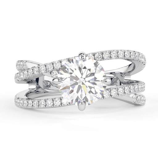 1.00CTRound Cut diamond  Criss Cross Anniversary Ring for Women