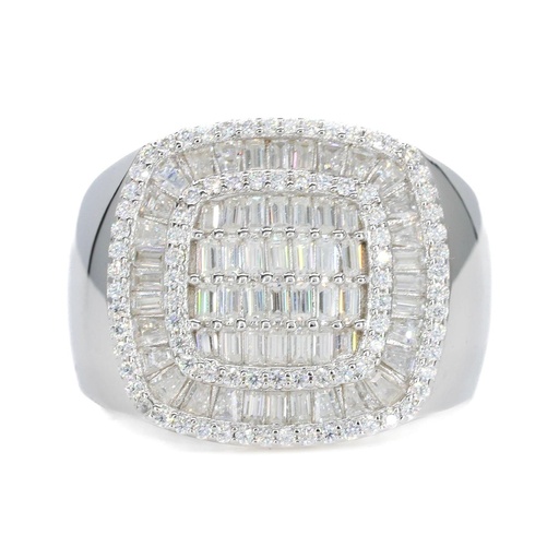 Round And Baguette Cut Diamond Heavy Big Hip Hop Ring for Men